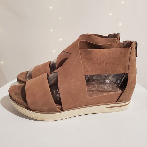 Eileen Fisher Womens Sport Tumbled Leather Sneaker Sandals Size 8.5 Tan - Picture 1 of 10
